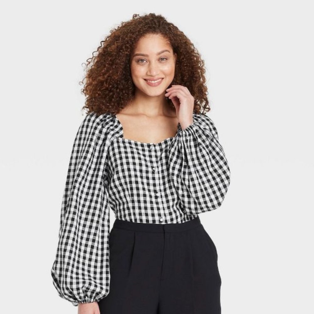 Balloon Long Sleeve Bardot Top